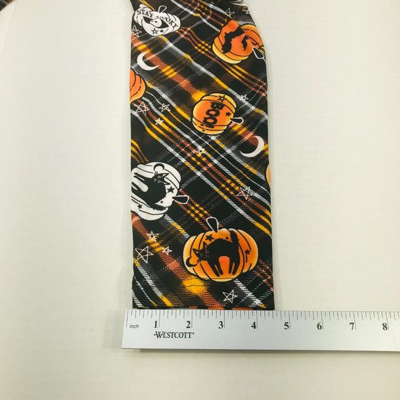 NoBo Women's Size Lg 11-13 Halloween Fall High Rise Leggings Plaid Pumpkin Black - Picture 9 of 11